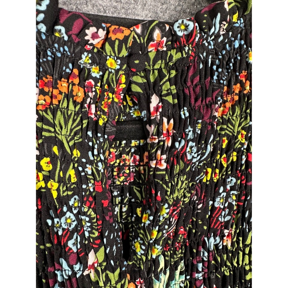 Baltic Born Lena Tiered Midi Dress Floral Black XS Cottagecore Wedding Guest - Picture 9 of 13